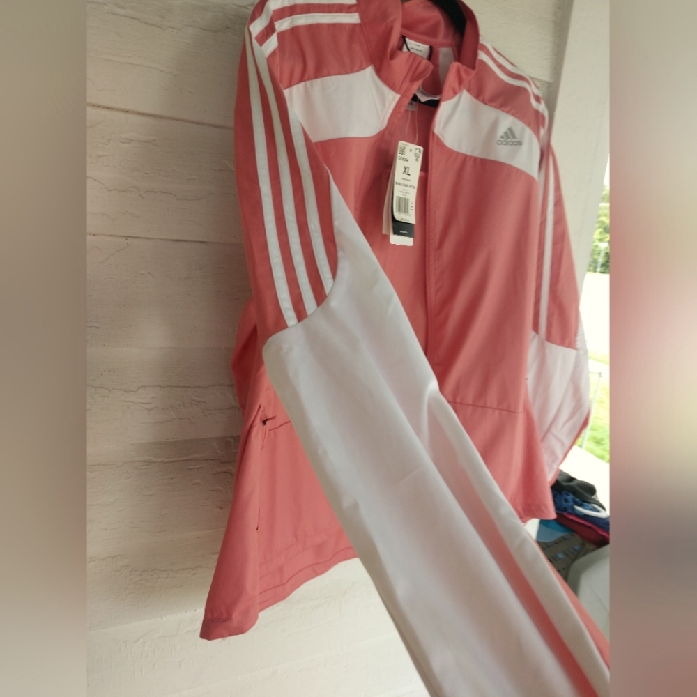 Adidas Marathon Running Jacket Hazy Rose Water Repellent Reflective Size XL - Picture 4 of 16